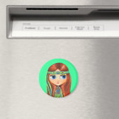 Peace Hippie Doll Magnet (In Situ (Geschirrspüler))
