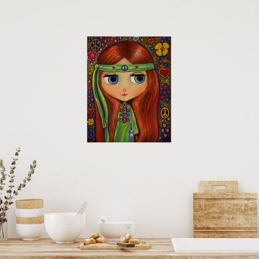 Peace Hippie Doll Poster (Küche)