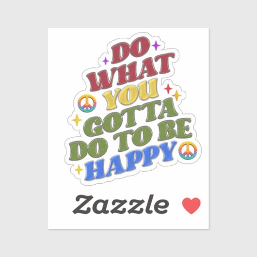 Peace Hippie Happy Encouragement Positivity Aufkleber (Blatt)