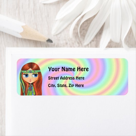 Peace Hippie Return Address Label (Insitu)