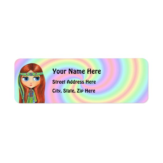 Peace Hippie Return Address Label (Vorne)