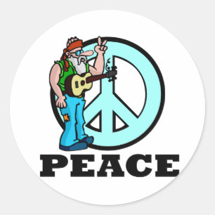 Peace Hippie Runder Aufkleber