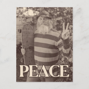 Peace Hippie Skate  Postkarte