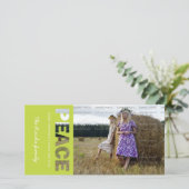 Peace Holiday Foto Card Feiertagskarte (Stehend Vorderseite)