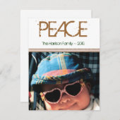 Peace Holiday Foto Card Feiertagskarte (Vorne/Hinten)