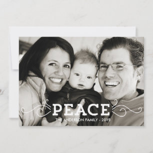 PEACE Holiday Foto Card - Zickzack Backer Feiertagskarte