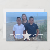 Peace Holiday Foto Christmas Card Einladung (Vorderseite)