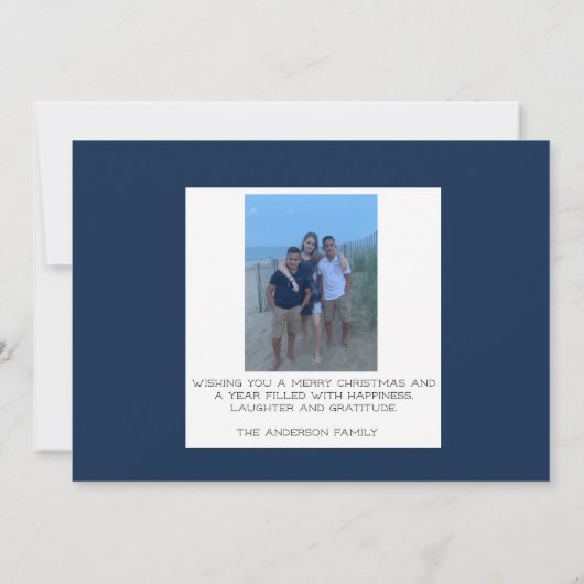 Peace Holiday Foto Christmas Card Einladung (Rückseite)