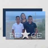 Peace Holiday Foto Christmas Card Einladung (Vorne/Hinten)