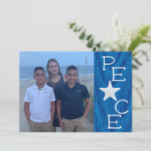 Peace Holiday Foto Collage Weihnachtskarte Einladung (Stehend Vorderseite)