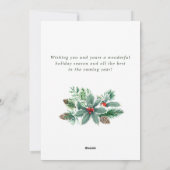 PEACE Holly Berry Branch Weihnachtsgrüßen Feiertagskarte (Rückseite)