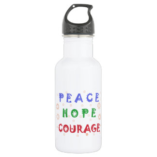 Peace Hope Courage Edelstahlflasche