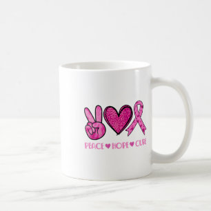 Peace Hope Cure Brustkrebs Awareness Family Sup Kaffeetasse