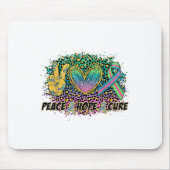 Peace Hope Cure Mbc Awareness Warrior Green Aquama Mousepad (Vorne)