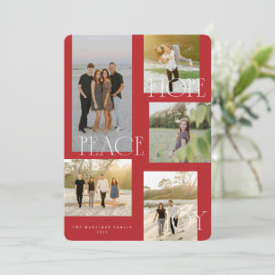 Peace Hope Joy Christmas Card Feiertagskarte