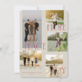 Peace Hope Joy Christmas Card Feiertagskarte (Vorderseite)