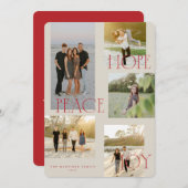 Peace Hope Joy Christmas Card Feiertagskarte (Vorne/Hinten)