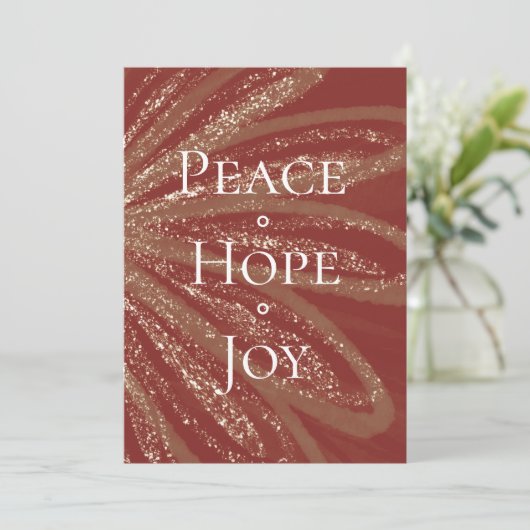 Peace Hope Joy Gold Sparkle Anpassbare Weihnachten (Stehend Vorderseite)