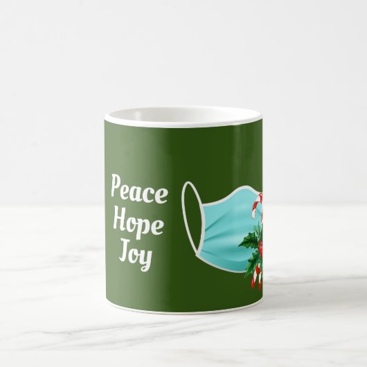 Peace Hope Joy Mask & Candy Canes Kaffeetasse (Mittel)
