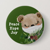 Peace Hope Joy Masked Bar Button (Vorderseite)