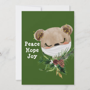 Peace Hope Joy Masked Bar Feiertagskarte