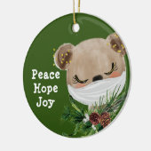 Peace Hope Joy Masked Bar Keramik Ornament (Links)