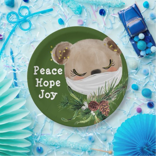 Peace Hope Joy Masked Bar Pappteller (Party)
