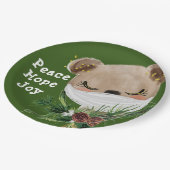 Peace Hope Joy Masked Bar Pappteller (Schrägansicht)