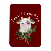 Peace Hope Joy Masked Cow Magnet (Vertikal)