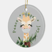 Peace Hope Joy Masked Giraffe Keramik Ornament (Links)