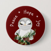Peace Hope Joy Masked Penguin Button (Vorderseite)