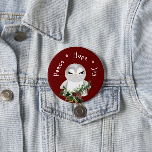 Peace Hope Joy Masked Penguin Button (Beispiel)