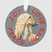 Peace Hope Liebe Afghanischer Hund Weihnachten Ornament (Vorderseite)