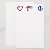 Peace Hope Liebe Briefpapier (Vorne/Hinten)