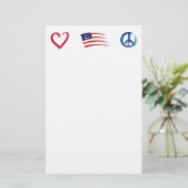 Peace Hope Liebe Briefpapier (Stehend Vorderseite)