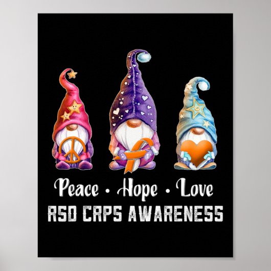 Peace Hope Liebe gewinnt RSD CRPS Bewusstsein Poster (Vorne)