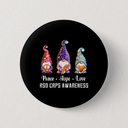 Peace Hope Liebe Gnomes Rsd Crps Bewusstsein Button (Vorderseite)