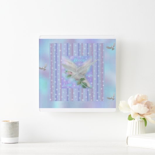 "Peace Hope Liebe" - große Uhr (Zuhause)