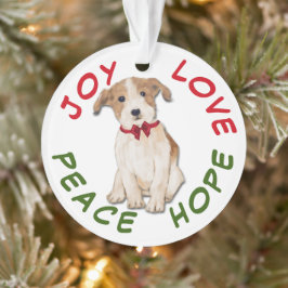 Peace Hope Liebe Jack Russell Terrier Weihnachten Ornament