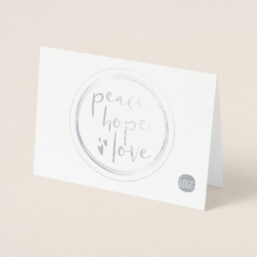 Peace Hope Liebe Moderner Unternehmenstag Folienkarte (Vorderseite)