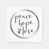 Peace Hope Liebe Simple Christmas Modern Serviette (Vorderseite)