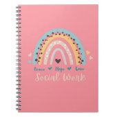 Peace Hope Liebe Social Work Notebook Notizblock (Vorderseite)