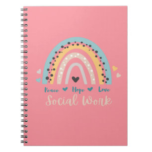 Peace Hope Liebe Social Work Notebook Notizblock