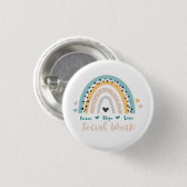 Peace Hope Love Social Work Button (Vorne & Hinten)