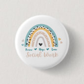 Peace Hope Love Social Work Button (Vorderseite)