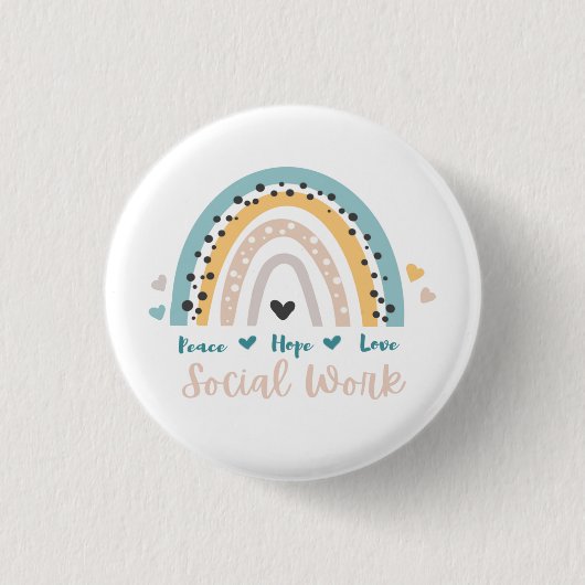 Peace Hope Love Social Work Button (Vorderseite)