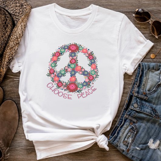 Peace Hübsch Floral Retro Boho Inspirivity T-Shirt