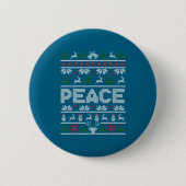 Peace I Come In Peace Couple Matching Ugly Christm Button (Vorderseite)