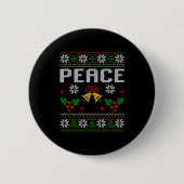 Peace I Come In Peace Couple Matching Ugly Christm Button (Vorderseite)