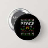 Peace I Come In Peace Couple Matching Ugly Christm Button (Vorne & Hinten)